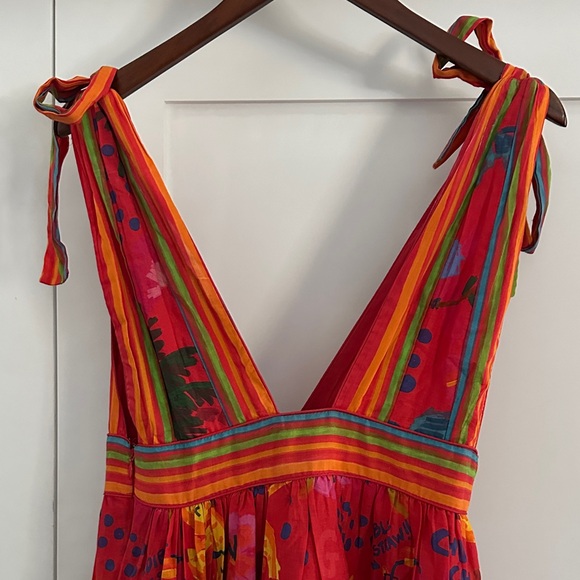 Farm Rio Colorful Sleeveless Dress with Tie Straps - Picture 5 of 9